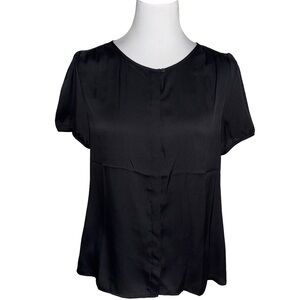 LOFT Black Satin Blouse